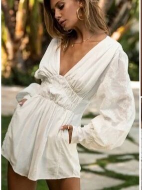 White Boho Lace Romper